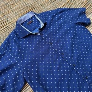 Short Sleeve Shirt Size Medium Sailboat Print Summer Travel Vacation Resortwear